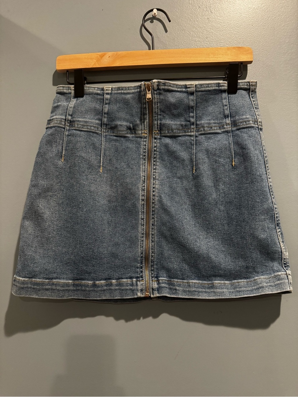 We The Free Free People Denim Mini Skirt Size 29 Front Zip